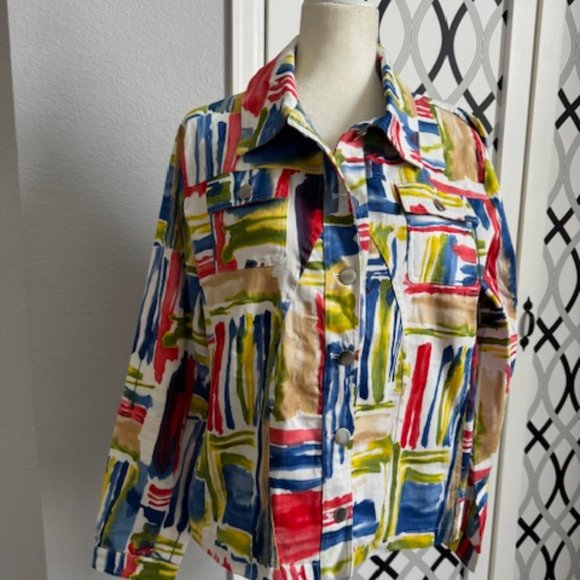 Draper's & Damon's Womens Jacket Multicolor Paint Size Large - Picture 1 of 3